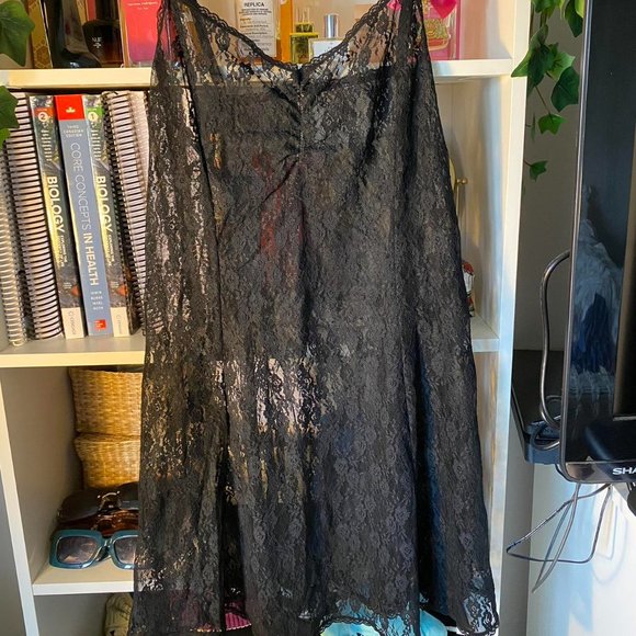 Sheer Black Lace Dress - Picture 3 of 3